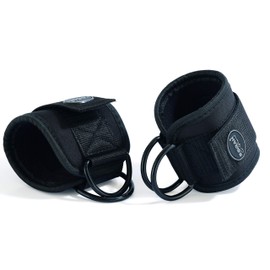 EMRAH 2.0 Ankle Straps for Cable Machines D-ring Padded Ankle Cuffs for Gym, Kickback Exercise, Leg and Glutes Training Workout Cable Pulley Equipment Detachable & Adjustable Men Women (Black, Pair)