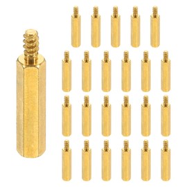 PATIKIL 24pcs M3 Male to Female Self-Tapping Hex Standoffs Spacers Pillars, M3 20+6mm Brass Motherboard Standoffs Copper