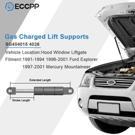 ECCPP Lift Support Hood+Window Glass+Liftgate Replacement Struts Gas Springs Fit For Ford Explorer 1991-1994 1996-2001,For Mercury Mountaineer 1997-2001 Set of 6