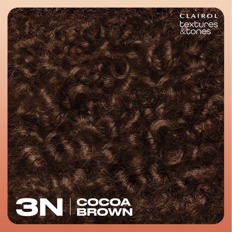 Clairol Textures & Tones Permanent Hair Dye, 3N Cocoa Brown
