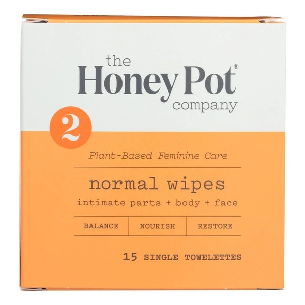 The Honey Pot Company Feminine Wipes - Normal, 15 Count