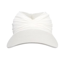 Women Visor Ponytail Sun Hat UPF 50+ UV Protection Wide Brim Beach Cap Summer Hat Outdoor(White)