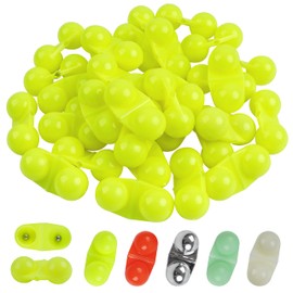 OROOTL Fishing Double Rattle Beads, 45pcs Fishing Rattle Bells Kit Catfish Rig Fishing Attractants Plastic Fishing Beads Inline Lure Rattles Fishing Bait Eggs for Catfish Striper Bass Pompano