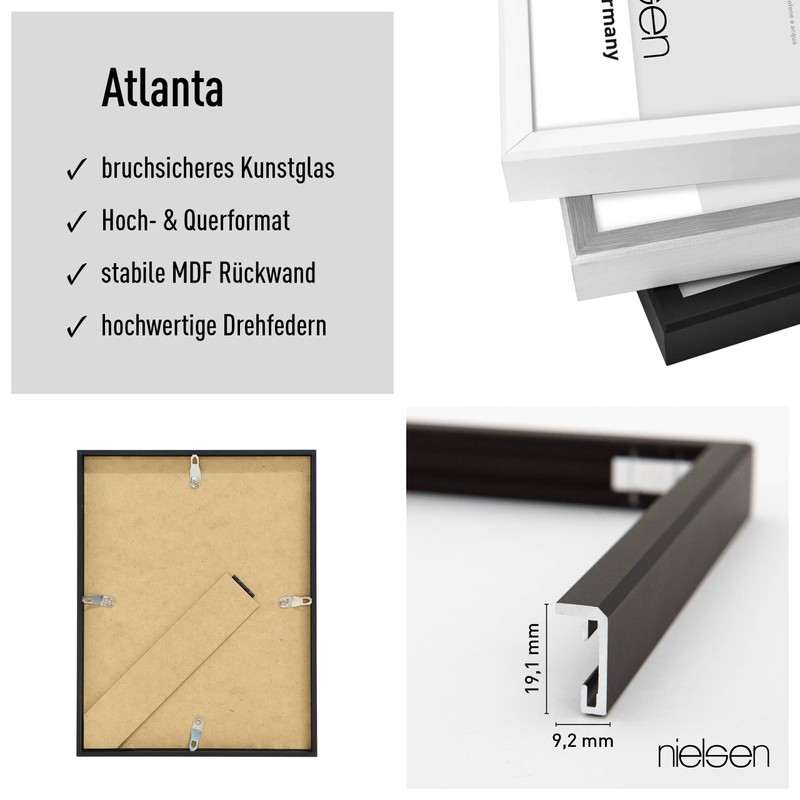 nielsen Atlanta 6x8" Aluminium Black Matt Photo Frame Portrait &