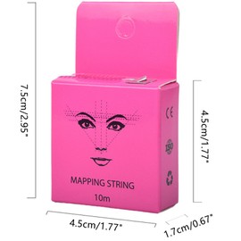 10M Pink Brow Mapping String Microblading Mapping String Mess-Free Thread for Makeup, Pre Inked Eyebrow Mapping String Semi Permanent Brow Positioning Measure Tool for Brow Mapping