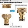Brass Tap Connector for 1/2 Inch & 3/4 Inch Taps,