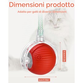 Gyxova Giocattolo interattivo per gatti, elettrico, palla automatica per gatti con USB, giocattolo intelligente per gatti per l'intrattenimento autonomo, 3 modalità e ostacoli