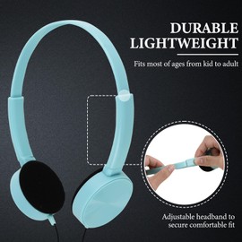 GEEKRIA 12 Pack Wired Headphones for Classroom, Adjustable On-Ear Headphones, Kids Children Headset for Schools, Student, Libraries, Computer Lab, Testing Centers, Bulk Pack (Circle Earcups)