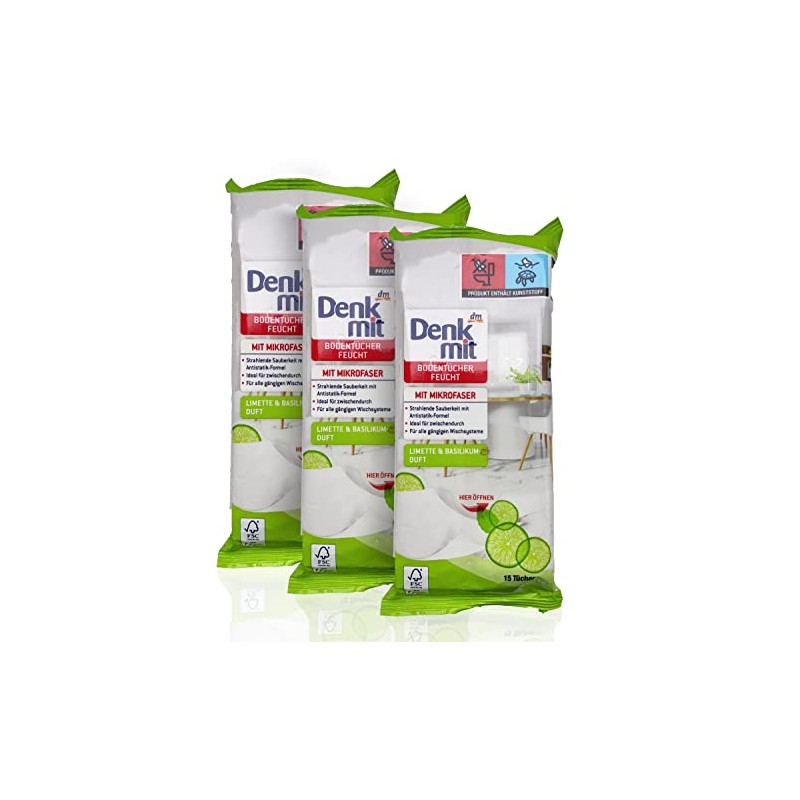 Denk - with Moist Floor Cloths Lime & Basil, 45