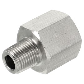 sourcing map Hexagonal Reducing Socket, 1/8 PT Male to 1/4 PT Female Stainless Steel Pipe Fitting Reducer Adapter