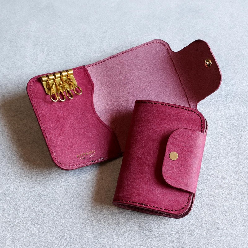 AURAMU MARGOT TONI Italian Leather Key Case, Card Case, Thin,