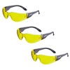 3 x voltX âGRAFTERâ Lightweight Industrial Safety Glasses, UKCA & CE EN166f Certified/Cycling Safety Glasses (Yellow Lens)