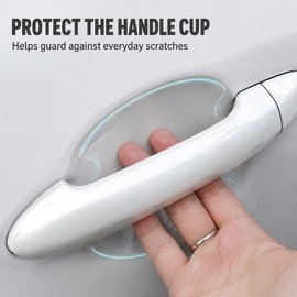 8-Piece Transparent Car Door Handle Scratch Protection Film Set