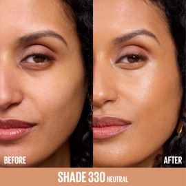 Maybelline Lifter Plump & Glow Foundation, Liquid Foundation with 2% Niacinamide + Hyaluronic Acid, Plumping and Brightening Face Makeup, 330, 1 Count