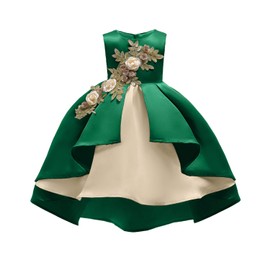 NSSMWTTC Little Girl Easter Dress Toddler Child Wedding Pageant School Graduation Ceremony Prom Dresses 4 Years 4T (Green,110)