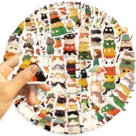 50 Pcs Cute Cat Animal Stickers for Kid Teens Girls Boys Adults,Stacked Animals Stickers for Laptop,Water Bottles,Bicycle,Skateboard,Computer,Waterproof Vinyl for Wall,Graffiti Stickers Pack