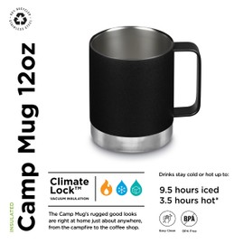 Klean Kanteen Insulated Camp Mug - 12 oz - Black
