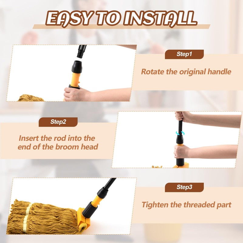Gisafai 20 Pcs Broom Handle with Threaded Tip Powder Coated