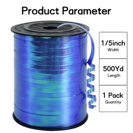 BEISHIDA 500 Yards Blue Ribbons Balloon String 5mm for Gift Wrapping, Thin Curly Ribbon for Craft Balloon String Birthday Party Decoration Embellish Wedding