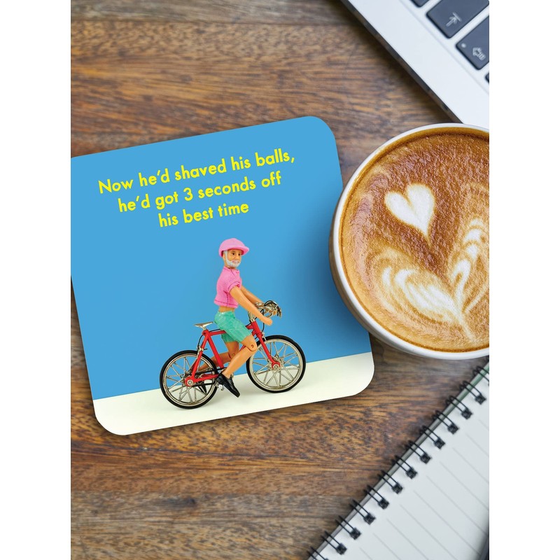 Bold & Bright - Funny 'Shaved Balls' Coaster - Small