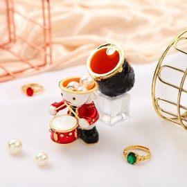 QIFU Hand Painted Big Head Soldier Style Trinket Box Hinged Unique Gift for Family