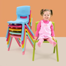 ILWorkTLs 6PCS Colorful Stackable School Chairs,Plastic Classrooms Chairs with 11in Seat Height,Kids Learning Chairs,Indoor Outdoor for Home,Preschool,Daycare Center