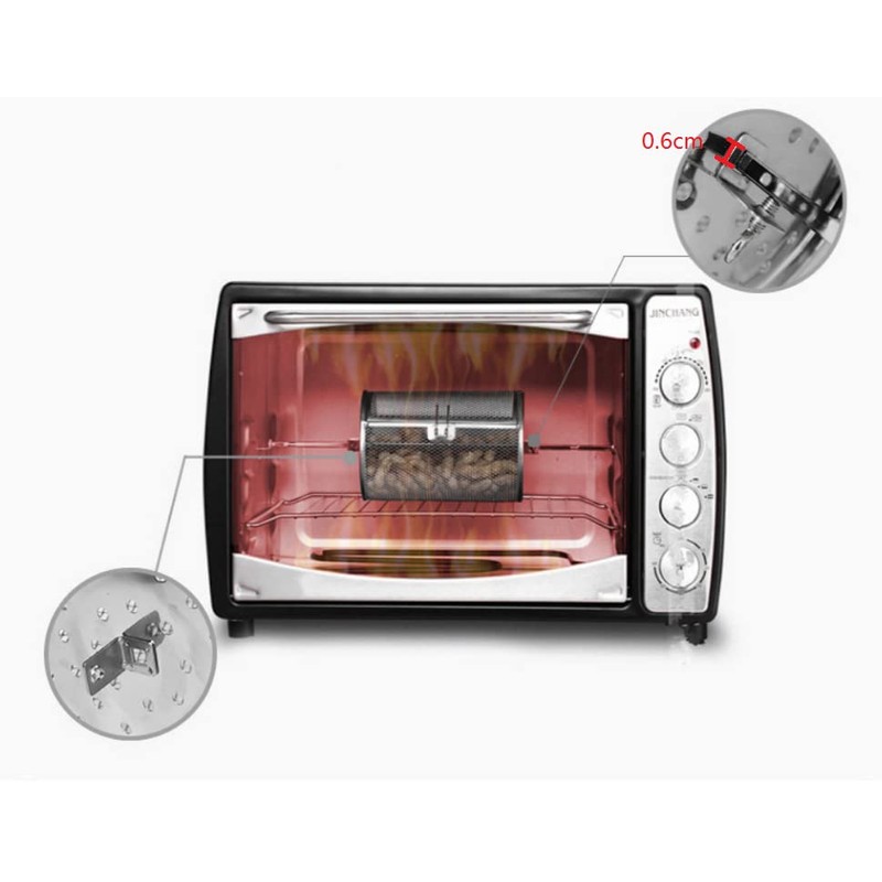 Mochiglory Rotisserie Oven Basket Grill Roaster Drum Stainless Steel Roast