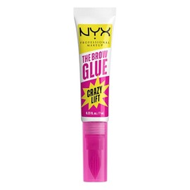 NYX Professional Makeup The Brow Glue Crazy Lift, gel de cejas con fijación extrema por 24H, efecto laminado, resiste al sudor y sin residuos, cepillo integrado para precisión, 7ml - (Transparente)