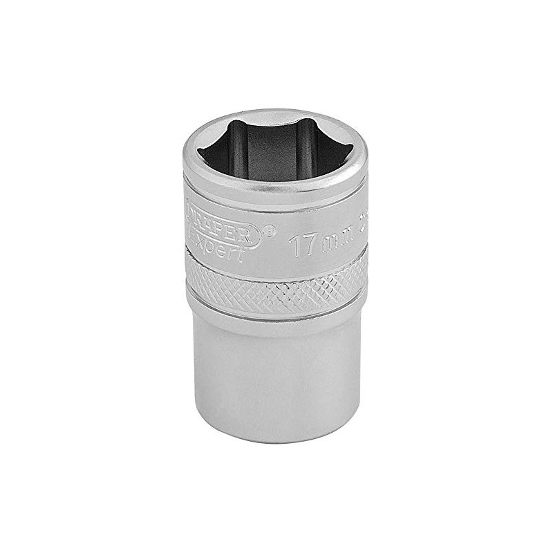 Draper 16607 1/2" Square Drive 6 Point Socket, 17mm Size