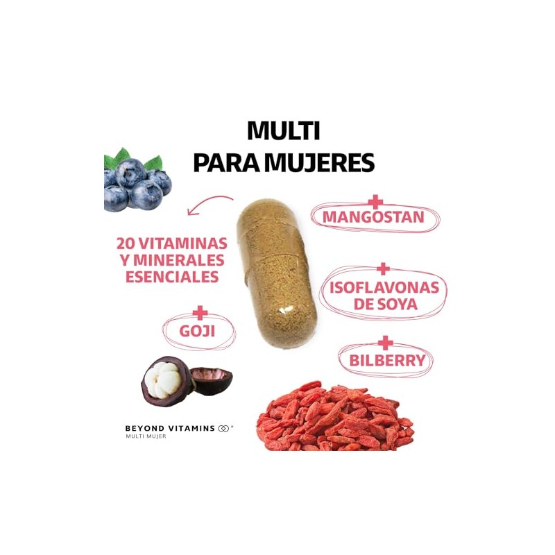 Multivitamínico Mujer Ingredientes Vitaminas Suplemento Vitamina Biotina Alimenticio Cápsulas Azúcar