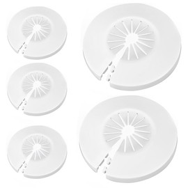 WeddHuis Pack of 5 Heating Pipe Rosette Folding Pipe Cover for Hot and Cold Water Pipes, Gas Pipes and Pipe Pipes, Universal 14-45 mm, White