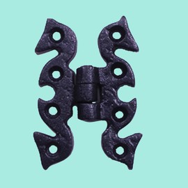 Renovators Supply Manufacturing Black Cabinet Hinge for Cabinet Door 2-3/4 in. Rust Resistant Wrought Iron Butterfly Flush Mount Door Hinges for Kitchen Cabinets with Hardware