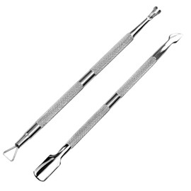 Professional Cuticle Pusher and Cutter Trimmer Remover 2-Piece Manicure Tool Set for Nails Toenails Dotting Pen / 전문 큐티클 푸셔 및 커터 트리머 리무버 손톱 발톱용 2피스 매니큐어 도구 세트 Dotting Pen