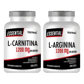Testrol Essential Arginina Carnitina 200 Cpsulas Cu Sin Sabor