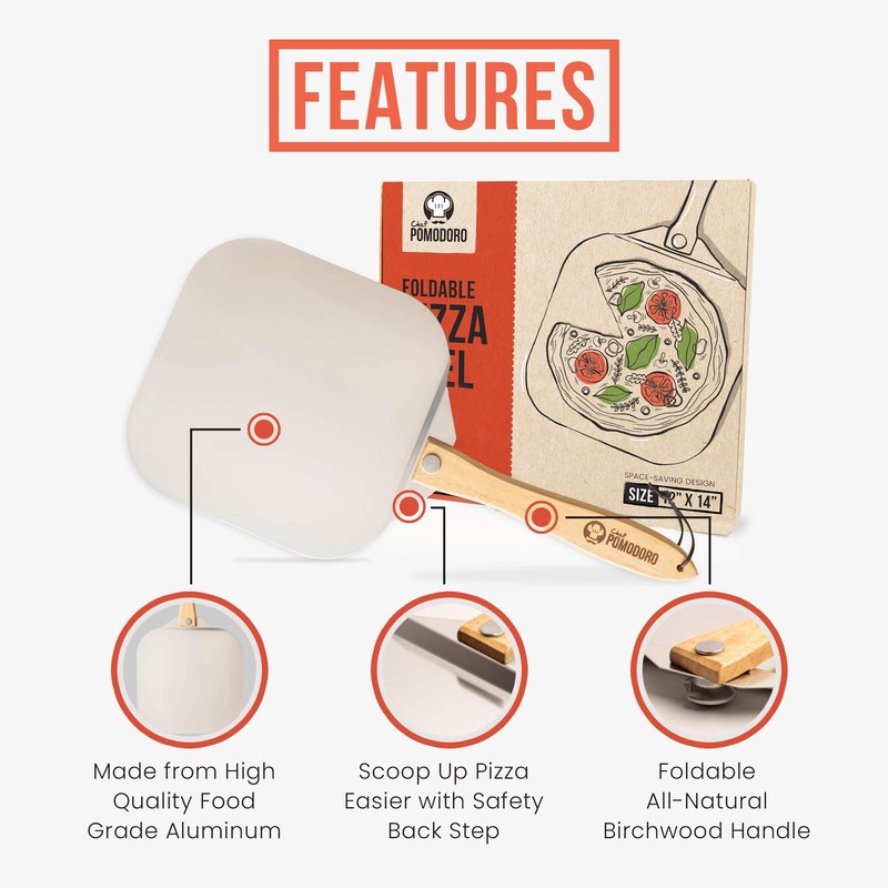 Chef Pomodoro Pizza Peel 12 Inch x 14 Inch (30