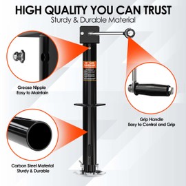 YOMILINK 5000 lbs A-Frame Trailer Jack, 15" Lift, Adjustable 5-Level Drop Leg, 5K Jack for RV Trailer Boat