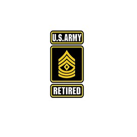 Edward & Co Sticker U.S Army Enlisted Ranks Decal United States Military for Car Truck Window Laptop Bumper SGT/SSG/SFC/MSG/1SG/SGM 2.5 w x 5.0 h in (1st Sergeant E-8), Black/Yellow/White