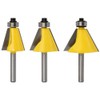 Wolfride 3Pcs Chamfer Router Bit Set 1/4 Inch Shank Bevel