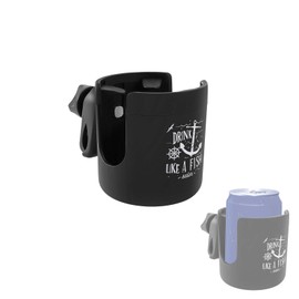 Boat Rail Cup Holder with 360 Degree Rotation Adjustable Clamp,Large Caliber Designed, Clamp On Cup Holder No Drilling for Pontoon Boat, Bimini Top Hardware. (1 Piece)