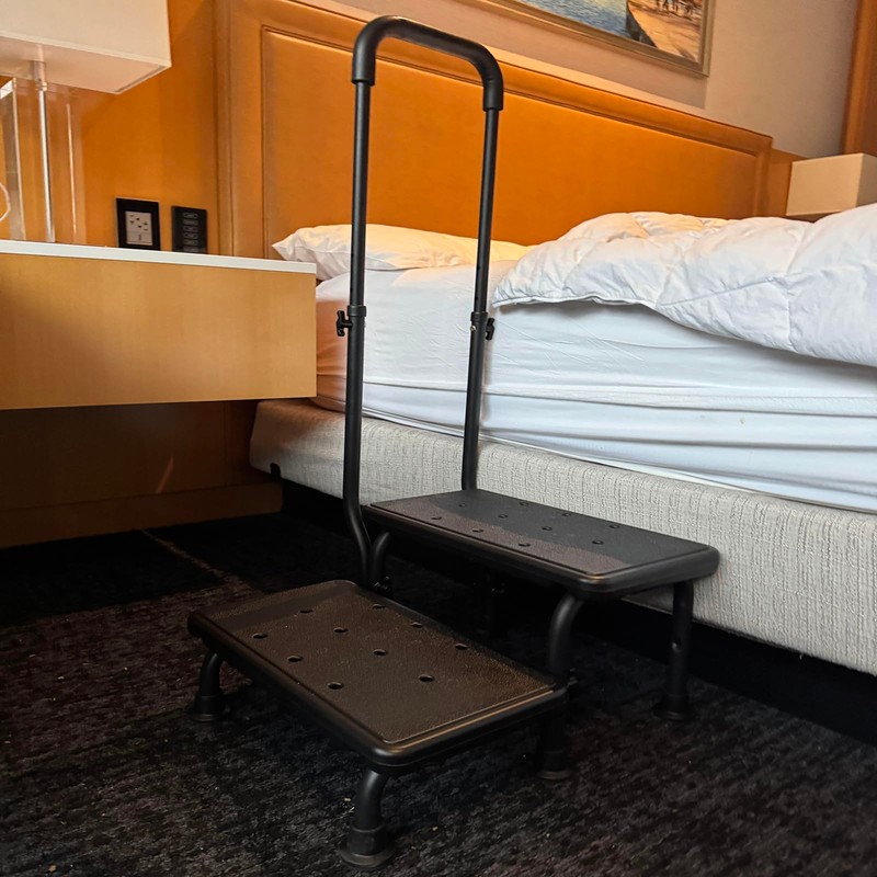 2 Step Stool with Handle for Elderly - Bed Steps