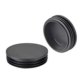 sourcing map 4pcs 100mm Dia Plastic Tubing Plug Round Post End Caps for Handrail Stair Newel Guardrail Tube Black