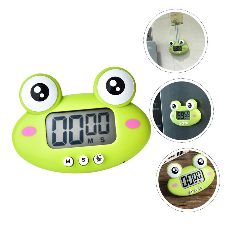 ULTECHNOVO Cute Green Frog Electronic Timer Kitchen Countdown Clock for