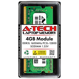 A-Tech 4GB RAM for Dell Inspiron 15 3000 Series (DDR3), 20 3000, 3050 Micro, 3135, 3164, 3460 AIO, 3520, 3662 (DDR3), 7350, 7720, N5437 | DDR3 1600MHz PC3-12800 SODIMM 1.35V Non-ECC Memory Upgrade