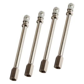 Anxingo - 4 tapones extensores de vástago de extensión de válvula de rueda de 100 mm / 4 pulgadas para ATV RV coche camión neumático – tapa plateada de 100 mm F