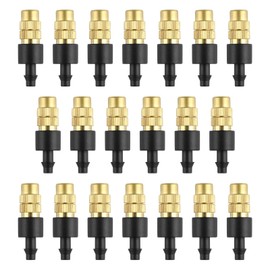 HUAZIZ Pack of 20 Brass Irrigation Nozzles, 4/7 mm Atomising Micro Sprinkler, Adjustable Copper Irrigation Nozzle for Garden Watering, Greenhouse, Seedling Watering