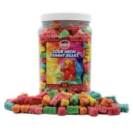 Gummy Bear 3LB In Plastic Clear Container (SOUR NEON)