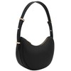 Small Crescent Smooth PU Leather Armpit Shoulder Bag (Black)
