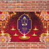 KYMY Happy Diwali Backdrop, Happy Diwali Festival Banner with 70.8X43.3inch,