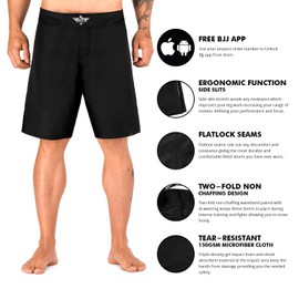 Elite Sports NEW ITEM Black Jack Series Fight Shorts,Black,Large