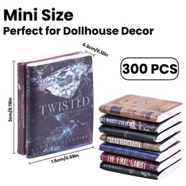 DIYDEC 300pcs Mini Books Miniatures Dollhouse Books for Anxiety Bookshelf Tiny Plastic Books for Dollhouse Decor Accessories DIY Crafting Library Bookshelf Fillers Mini Toys